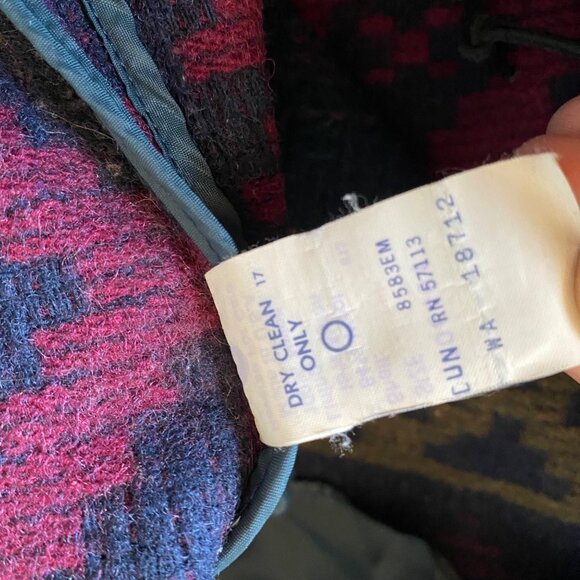 Vtg Eastern Mountain Hooded Sports Jacket Women M Wool Navajo Aztec Southwest - Picture 9 of 10